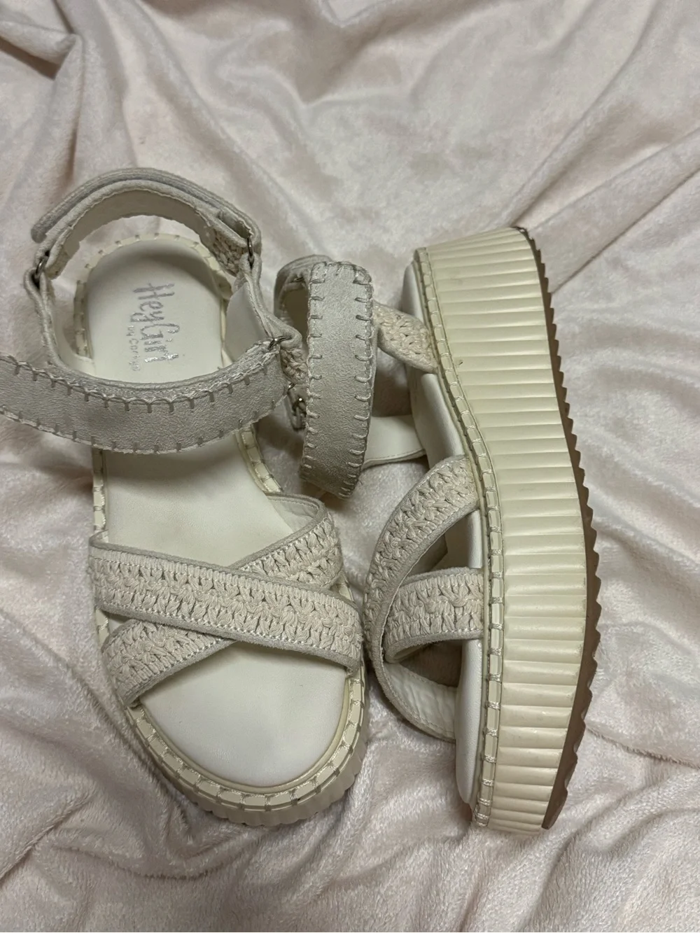 Corkys Cream Crochet Strap Women's Sandals